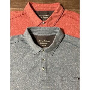 Lot Of 2 Tommy Bahama Island Zone Heathered Short Sleeve Performance Polos Sz XL